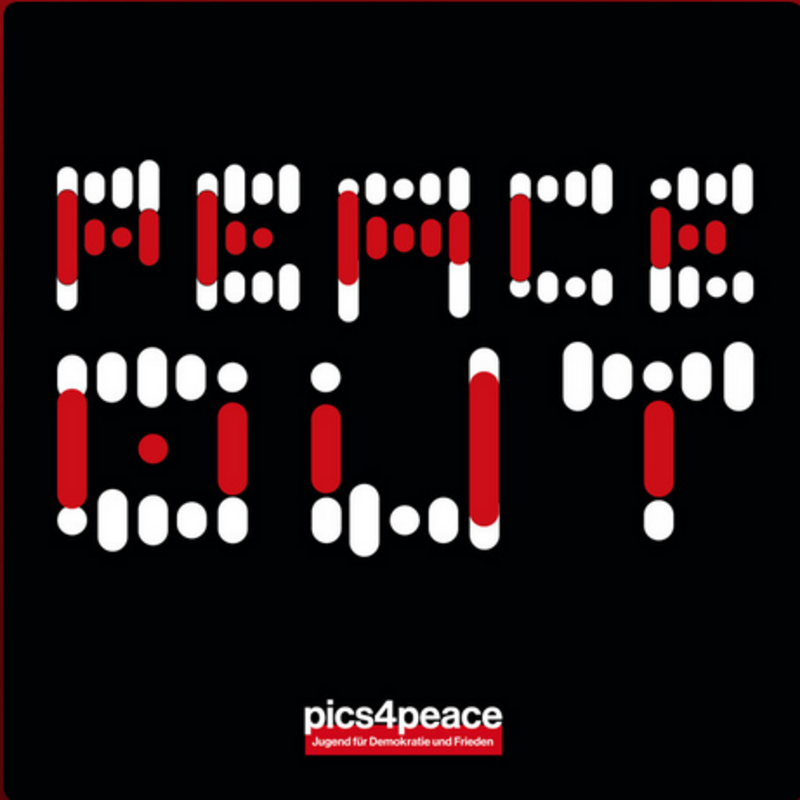 Podcast-Logo des pics4peace Podcasts "Peace Out"